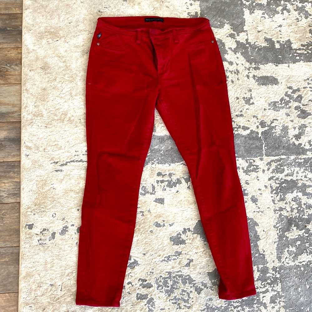 Rock & Republic Kashmiere Red Skinny Jeans Size 14 Stretchy Great Condition
